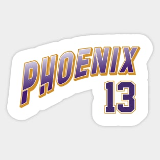 Retro Phoenix Number 13 Sticker